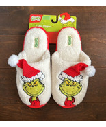 Grinch Santa Hat Womens Slippers Sz 5/6 Christmas Gift Holiday New - £19.53 GBP