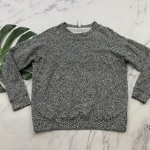 Athleta Balance Pullover Sweatshirt Size S Black White Leopard Print Cre... - $29.69