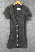 Aeropostale Women&#39;s Long Sweater Ribbed MEDIUM Short Sleeve Acrylic Wool... - £12.66 GBP