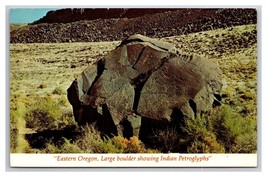 Native American Petroglyph Greaser Petroglyph Site Oregon OR Chrome Postcard V22 - £6.14 GBP