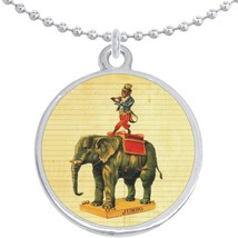 Circus Monkey and Elephant Round Pendant Necklace Beautiful Fashion Jewelry - $10.77