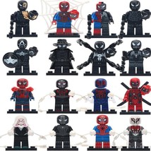 16pcs/set Venom Symbiote & Spiderman - Miles Morales Noir Gwen Minifigures - £23.56 GBP