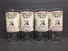 4 The Coca-Cola Company "Times That Try Men's Souls" Drinking Glasses Vintage - $17.09