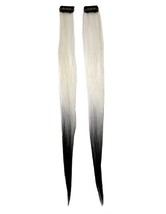 Color Punk - Clip in Synthetic Hair Extensions - 2 Piece - Black/White - Cosplay - £7.10 GBP