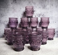 Amethyst Purple Cancan Can Can Vintage Inspired 9 Oz Rocks Glasses - Set of 15 - £45.83 GBP