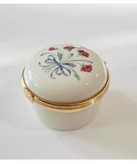 Lenox 2.25&quot; Round hinged Porcelain (Poppies) Trinket / Treasure / Jewelr... - $14.84