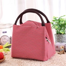 Stripes Lunch Bag Women Isothermal Bag Packaged Food Thermal Bags Thermo Pouch K - £19.68 GBP