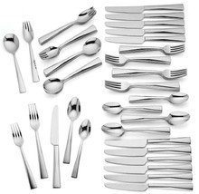 Lenox Archdale 84 Piece 18/10 Stainless Flatware Set Service For 12 New - £216.81 GBP