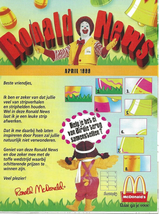 McDonald&#39;s  - April 1999 - Ronald News - Belgium - £1.99 GBP