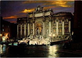 Vtg Postcard The Fountain of Trevi by Night, Continental, Unposted, Rome, Italy - £4.91 GBP