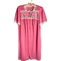Vassarette Brand Nightgown Robe With Embroidered Flowers And Lace Trim - £17.68 GBP