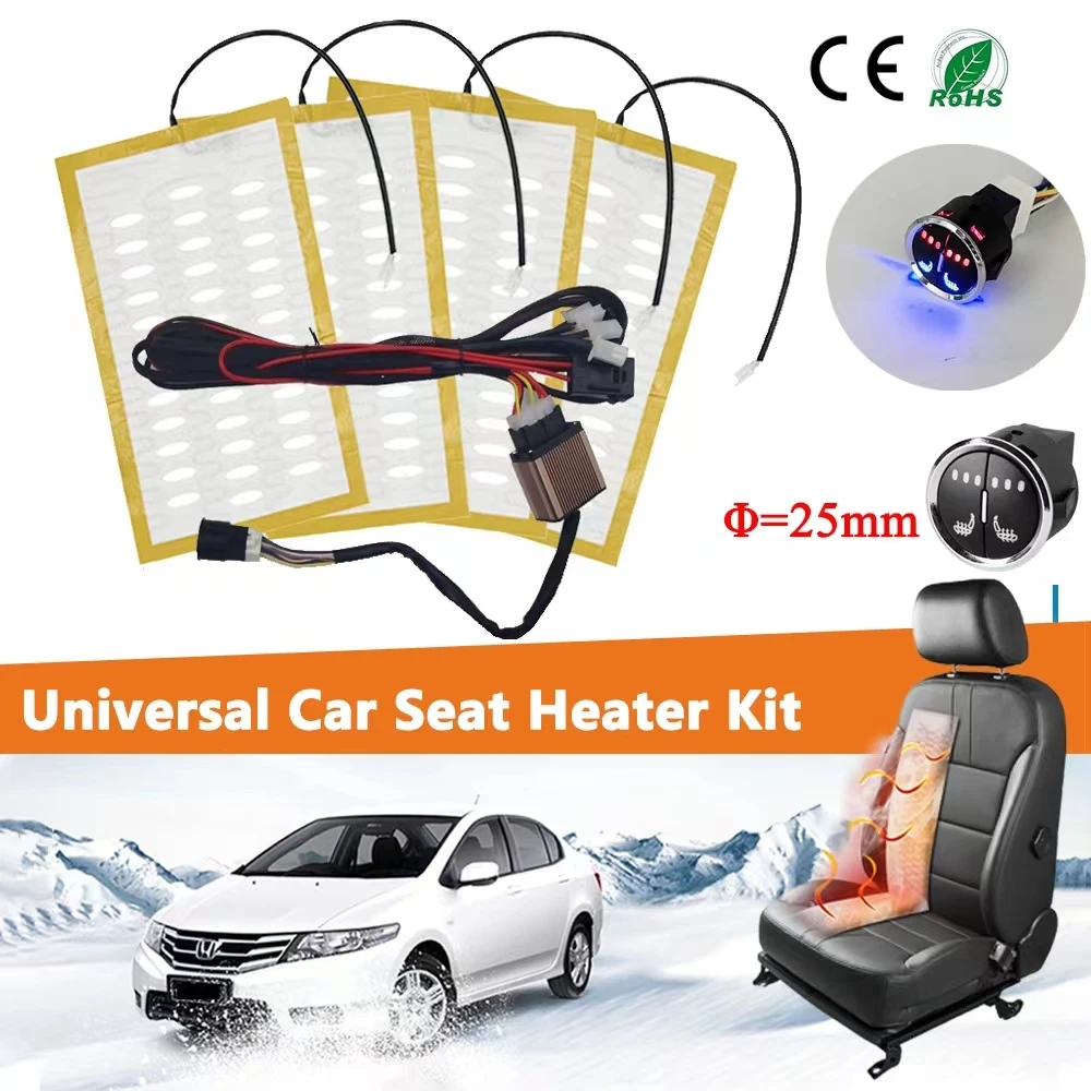 New Universal Built-in Car Seat Heater Fit 2 Seats DC12V Alloy Wire Heat... - £23.89 GBP+
