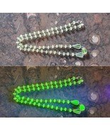 Czech uranium glass beads necklace vintage jewelry #24070 - $782.69 MXN