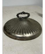 Antique Silver-Plated Dome w/Ornate Handle and Ribbed Design - $49.45