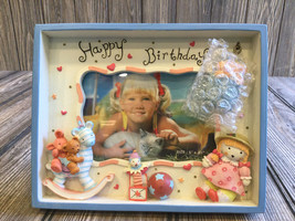 3D Resin Happy Birthday Baby Girl 5&quot; x 3.5&quot; Picture Frame NEW - £13.30 GBP