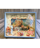 3D Resin Happy Birthday Baby Girl 5&quot; x 3.5&quot; Picture Frame NEW - £13.04 GBP