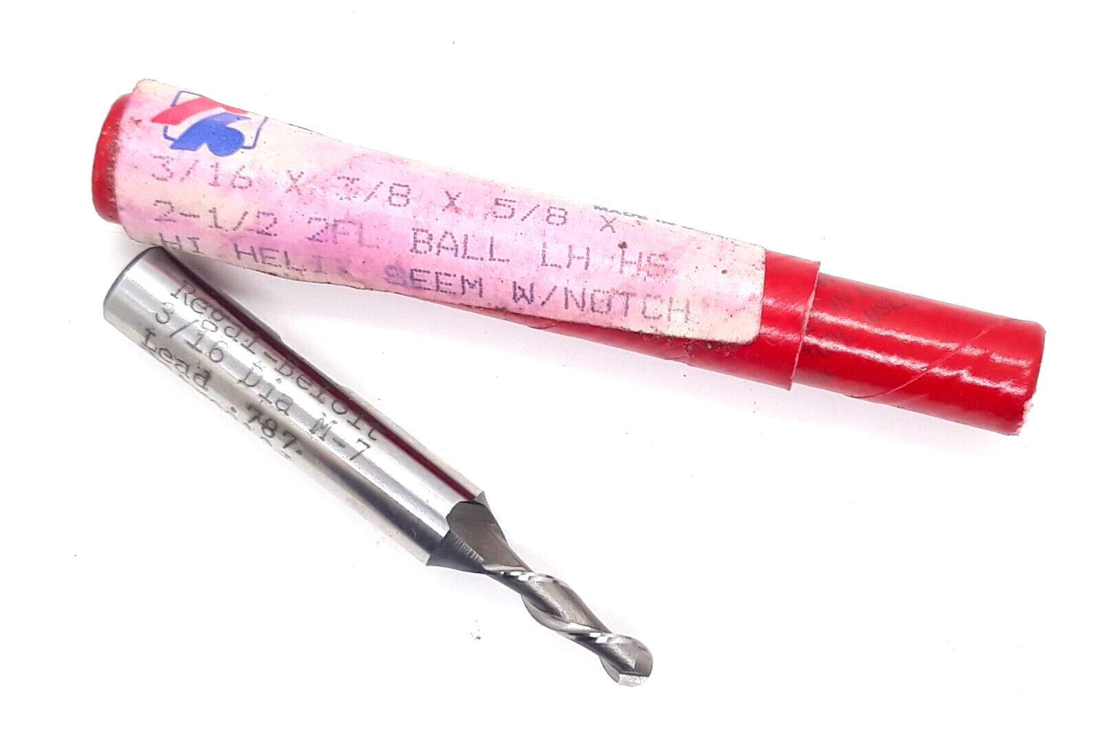 Regal Beloit 2 Flute HSS 3/16&quot; Ball End Mill 3/8&quot; Shank Loc 5/8&quot; L.H. HI... - $6.99
