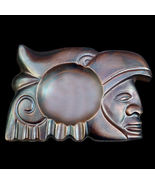 Aztec Maya Inca sculpture ashtray in dark bronze finish - $19.79