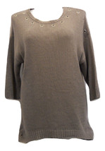 Elementz Ladies Tunic Sweater Solid Grey Scoop Neck Plus Size 2X - £21.11 GBP