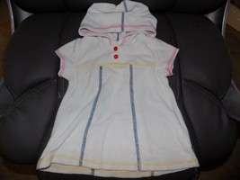 Hanna Andersson Terry Cloth Hooded Swim Suit Cover Up White Size 70 Girl&#39;s EUC - £17.50 GBP