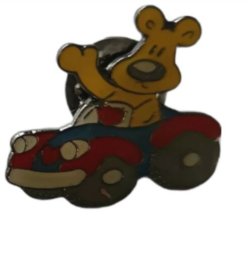 Bear driving a car Pin Badge - $4.17
