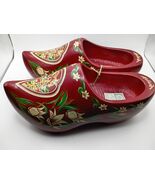 Large Wooden Holland 34 (22cm) Clogs Shoes Red Free Shipping - $39.99