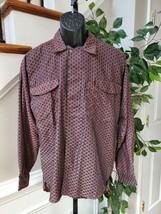 Chams Men&#39;s Brown Polyester Collared Long Sleeve Casual Shirt Size Medium - £19.65 GBP
