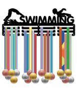 CREATCABIN Metal Swimming Medal Holder Rack Wall Mount Black 15.7x6in - €9,85 EUR