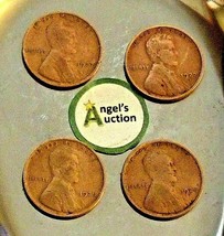 Lincoln Wheat Penny 1927 P, 1927 D  and 1928 P, 1928 D AA20-CNP2176 Antique - £31.28 GBP