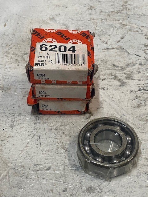 Pack of 3 FAG 6204 Bearings 27111121 (3 Quantity) - $18.27