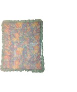 Vintage Jungle Baby Comforter Quilt Crib Animal Ruffle Heart Teal Boy Gi... - $124.24 CAD