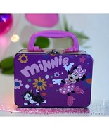 Disney Minnie Mouse Tin Metal Snacks Keepsake Box Tote 5.5&quot;x4x2.75&quot; Pink... - £7.23 GBP