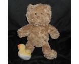 10&quot; CARTER&#39;S BROWN BABY TEDDY BEAR W/ DUCK SLIPPER STUFFED ANIMAL PLUSH TOY - $9.50