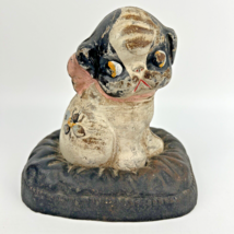 Antique Hubley Cast Iron Doorstop Grace Drayton Puppy Dog Bee Cold Painted Bank - £116.48 GBP