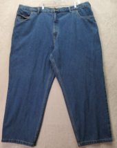 Harbor Bay Cropped Jeans Men Size 50 Blue Denim 100% Cotton Pockets High Waisted - £22.06 GBP