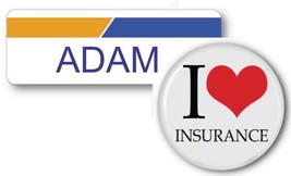 ADAM From Progressive Insurance Halloween Costume Name Badge Tag magnetic Fasten - £15.13 GBP