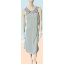 Vintage 1970&#39;s Light Blue Sleeveless Midi Nightgown With Collar - $18.80