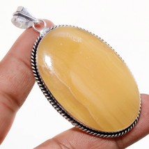 Yellow Lace Agate Gemstone Fashion Ethnic Gifted Pendant Jewelry 2.70&quot; SA 724 - £5.11 GBP