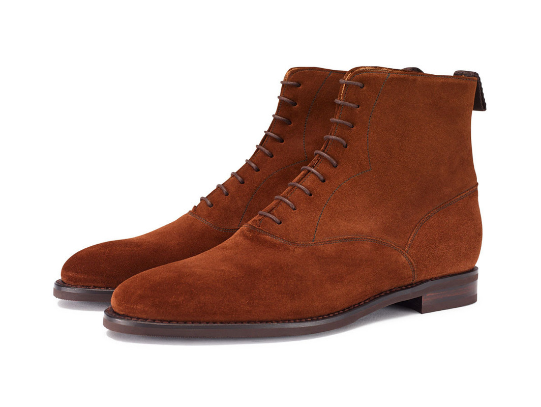 Perfect Kick Russet Brown High Ankle Pull Loop Pure Suede Leather Men Boots