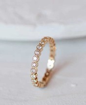 White Zircon Eternity Band Cubic Zircon Ring 925 Sterling Silver Rings - £18.30 GBP