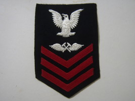 USN AVIATION METALSMITH RATING BADGE AM1 PO1 WOOL FROM 1944:KY20-2 - $12.00