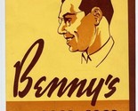 Benny&#39;s Good Food Restaurant  Menu 1940&#39;s - $41.54