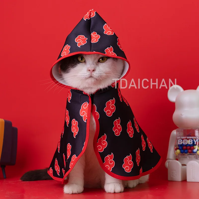  Hooded Cat Cloak Pet Dog Cospaly es Cute Funny Cos Costume Ninja Dress Up  Chri - £100.72 GBP
