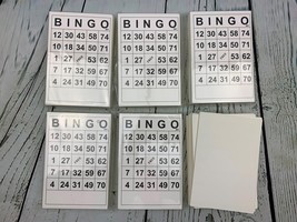 6 60 Pack Disposable Bingo Game Card Sets 1 Design 6x4 in - £26.70 GBP