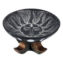 Pacific Giftware Carved Illustrated Sun and Moon Resin Trinket Bowl Blac... - $27.98