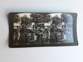 old   Stereoscopic photo Market Strassburg Germany  1901 - $24.75