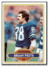 1980 Topps Brian Peets Seattle Seahawks RC Football Card VFBMC - £6.91 GBP