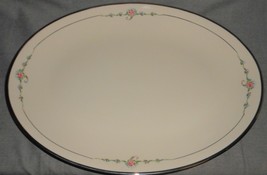 Ransgil China JUNE ROSE PATTERN 16&quot; Oval Meat or Serving Platter PLATINU... - £82.29 GBP