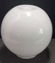 vintage hand blown glass round white lamp shade pendant globe ball 7 inch tall - £38.67 GBP