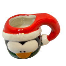 Vintage Michaels Mini Christmas Penguin Ceramie Mug Cup 2 inch - £8.48 GBP